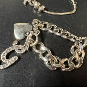 Gucci Silver Heart & Charm Link Bracelet for Women